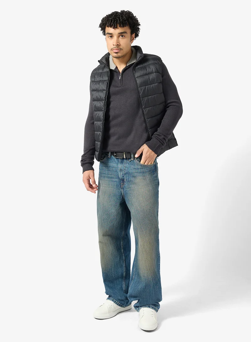 BRAVE SOUL Basic Half Zip Sweater