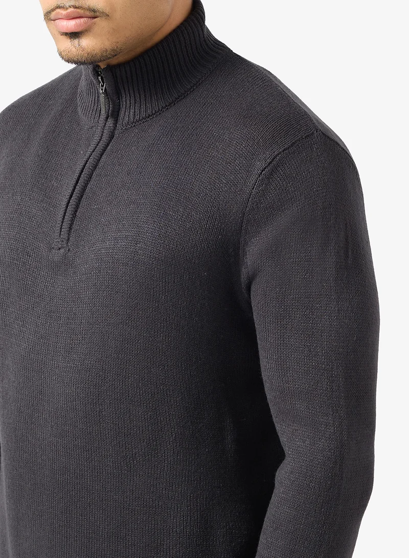 BRAVE SOUL Basic Half Zip Sweater