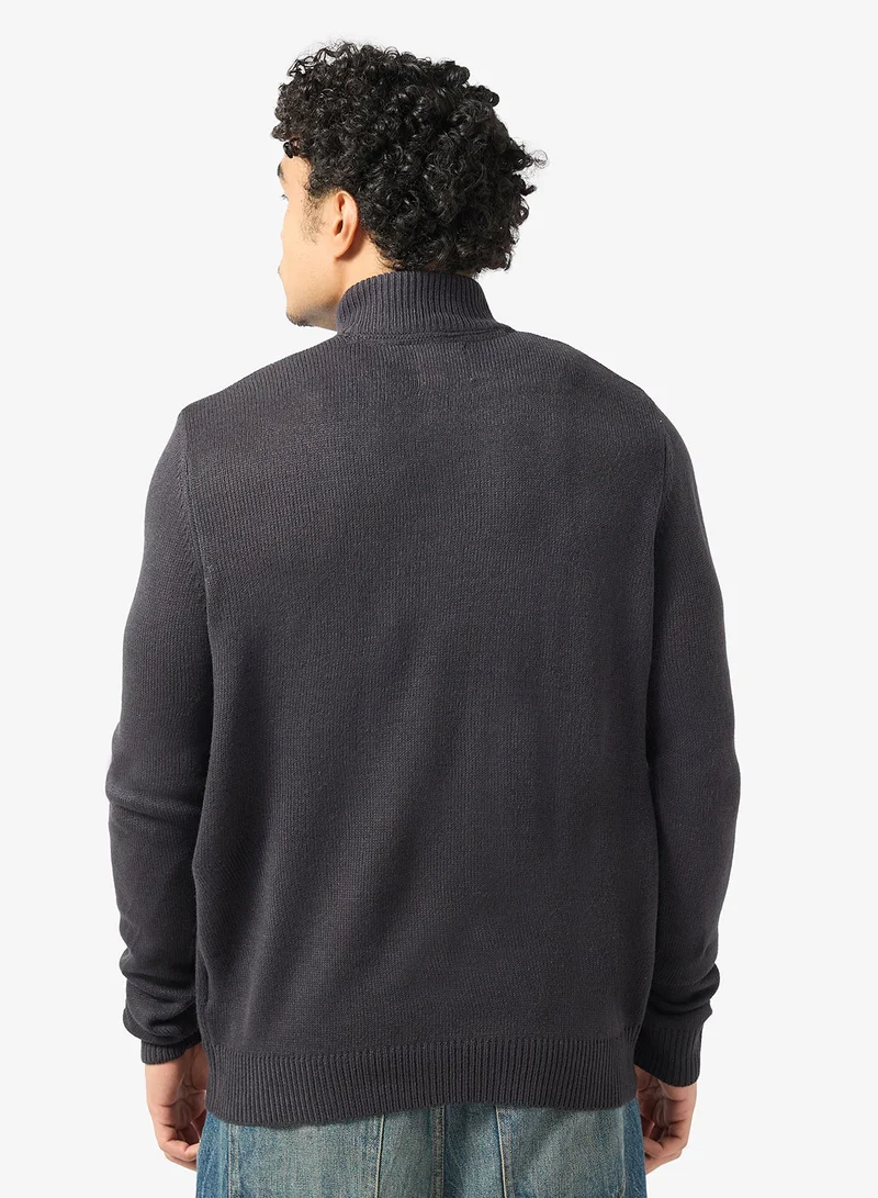 BRAVE SOUL Basic Half Zip Sweater
