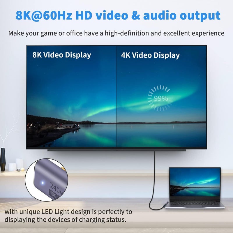 Microware محول USB C بزاوية 90 درجة 240 واط - Image 5