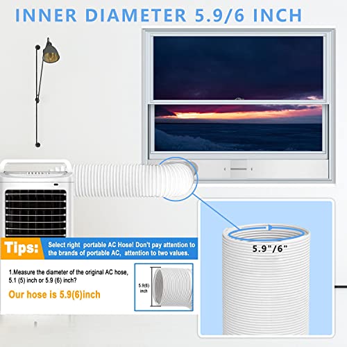 FFXWTSF Portable AC Hose 5.9" Diameter Portable Exhaust Vent for Portable Air Conditioners, Suitable for 5.9"/6" Exhaust Hose Adaptor, Length up to 59" (5.9"Dia- Exhaust Hose) - Image 2