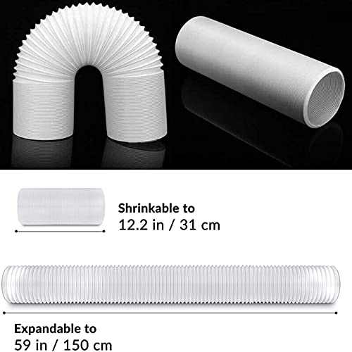FFXWTSF Portable AC Hose 5.9" Diameter Portable Exhaust Vent for Portable Air Conditioners, Suitable for 5.9"/6" Exhaust Hose Adaptor, Length up to 59" (5.9"Dia- Exhaust Hose) - Image 3