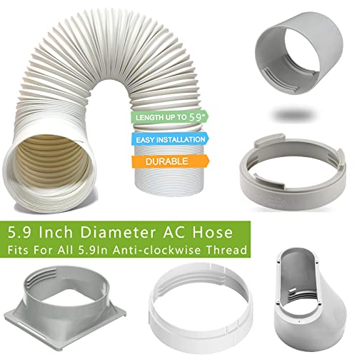 FFXWTSF Portable AC Hose 5.9" Diameter Portable Exhaust Vent for Portable Air Conditioners, Suitable for 5.9"/6" Exhaust Hose Adaptor, Length up to 59" (5.9"Dia- Exhaust Hose) - Image 5