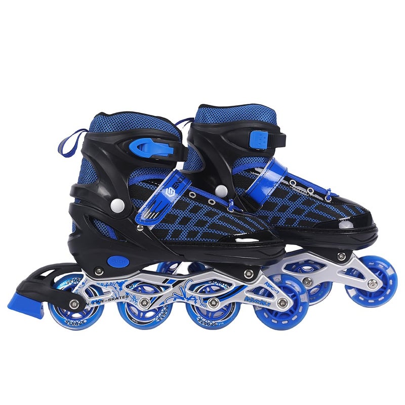 ENDLESS  Endless EL1025 Inline Adjustable Skates Large Size 39 EUR (UK 5.5) - 43 EUR (UK 9) for 12 Years and Above | Blue | Aluminium Chassis and 70 mm PU Wheels | Front Wheel Flash, ABEC 7 Bearing  - Image 1