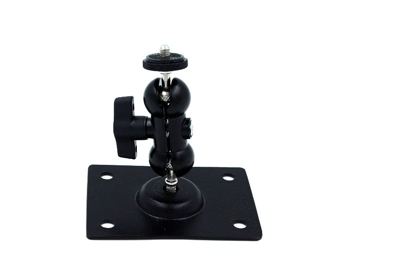 SHOPEE Double Ball Head arm 360⁰ Rotating Heavy Duty 4 Hole Wall Mounting Pedestal for Cameras and Video Cameras with 1/4 20 Mounting Pattern - Image 1