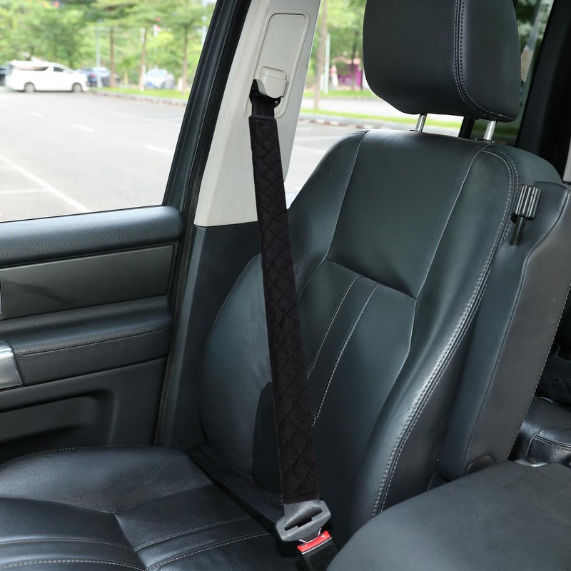 Amooca Soft Automotive Seat Belt Cover Seatbelt Shoulder Pad Neck Protector Cushions Universal Fit SUV Trucks Backpack Black Extra Long 256in