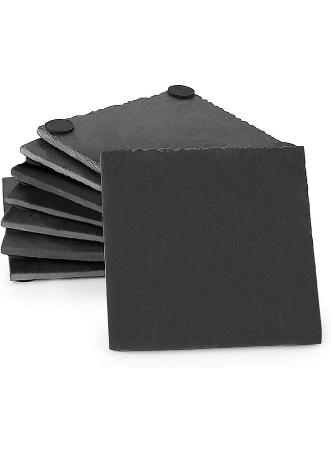 STORE 2508 Store2508 Natural Slate Stone Coasters, 10x10 Cm, Pack of 8 - Image 2