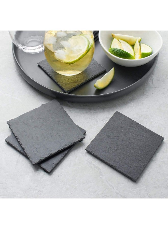 STORE 2508 Store2508 Natural Slate Stone Coasters, 10x10 Cm, Pack of 8 - Image 4