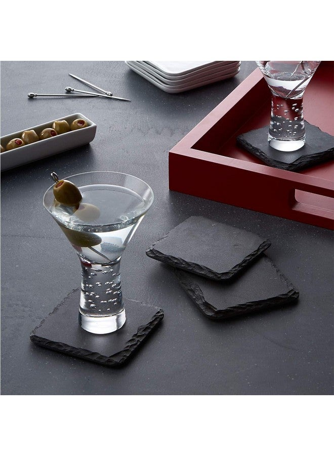 STORE 2508 Store2508 Natural Slate Stone Coasters, 10x10 Cm, Pack of 8 - Image 3