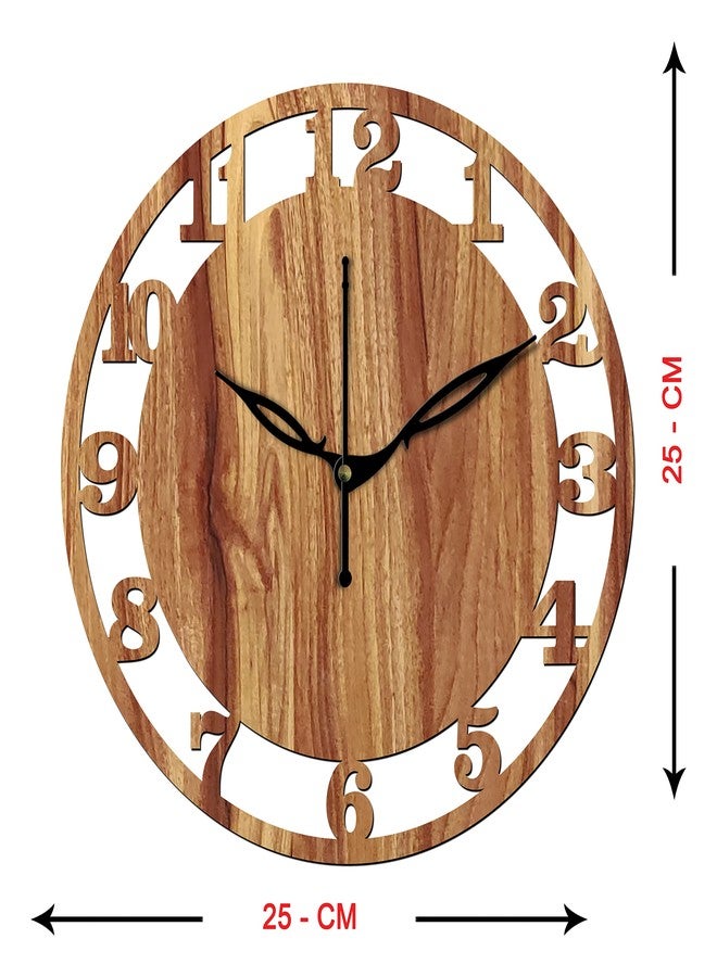 Freny Exim 10" Inch Wooden Wall Clock (Beige, Small Size, 25cm x 25cm)-028 - Image 4