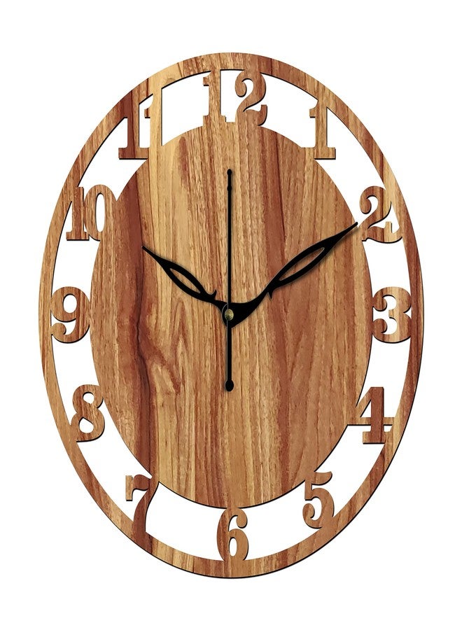 Freny Exim 10" Inch Wooden Wall Clock (Beige, Small Size, 25cm x 25cm)-028 - Image 1
