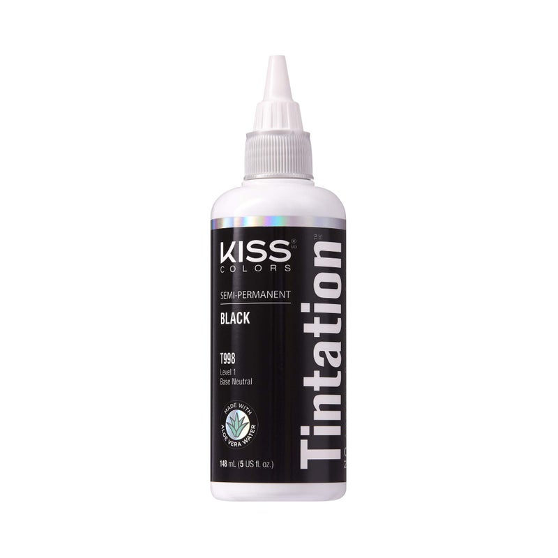 Red by Kiss Tintation SemiPermanent Hair Color Aloe Vera Water Based Argan Oil Olive Oil Collagen  Keratin LongLasting Color Dye Black 5 Fl Oz