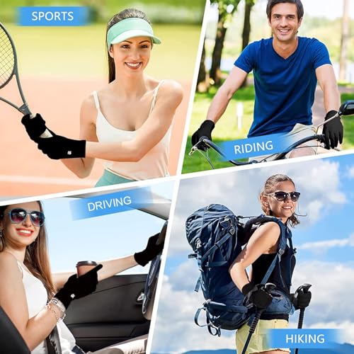 Massmot Sun Protection Gloves for Women, Non-Slip Touch Screen Sun Gloves, Breathable Silk Cooling Gloves, Outdoor Full Finger Gloves for Cycling Driving Fishing, Breathable and Lightweight (Black) - Image 5
