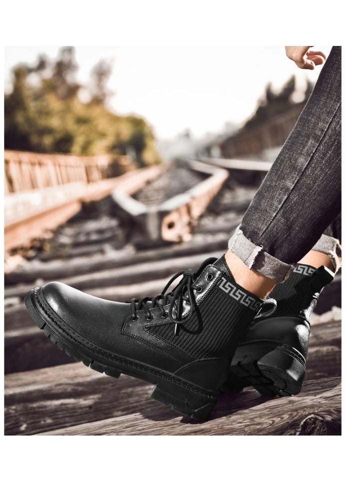 KUYING - New Men's Casual Leather Boots - Image 1