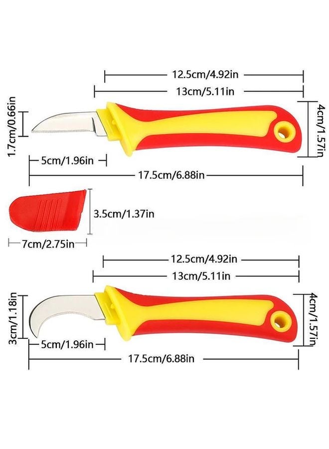 أداة تجريد الأسلاك الكهربائية المعزولة 3 في 1، قاطع كابلات متعدد الوظائف مع قاطع خطاف، شفرة يدوية من الفولاذ المقاوم للصدأ، مقبض TPR غير قابل للانزلاق، مادة PP، موديل مستقيم باللون الأحمر - Image 5