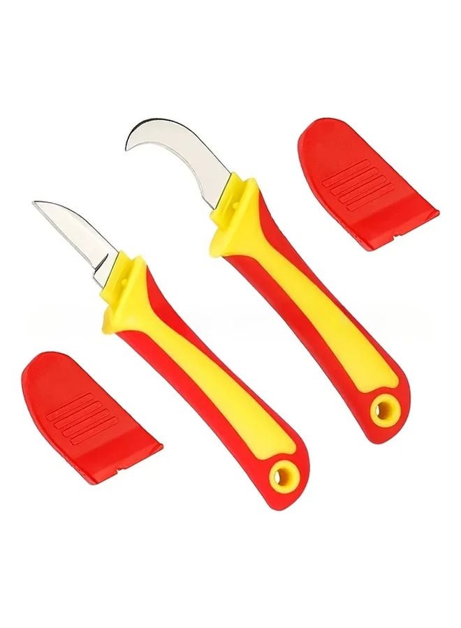 أداة تجريد الأسلاك الكهربائية المعزولة 3 في 1، قاطع كابلات متعدد الوظائف مع قاطع خطاف، شفرة يدوية من الفولاذ المقاوم للصدأ، مقبض TPR غير قابل للانزلاق، مادة PP، موديل مستقيم باللون الأحمر - Image 2
