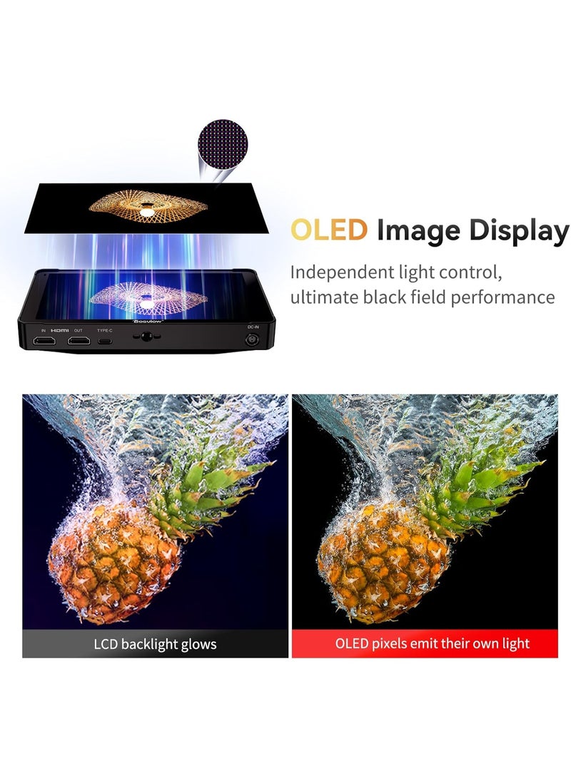 ديسفيو شاشة Desview OL7S مقاس 7 بوصات OLED عالية السطوع تعمل باللمس مع HDMI و3G-SDI للكاميرات الاحترافية - Image 2