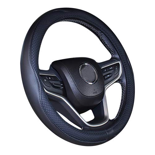 Mayco Bell 2019 New Microfiber Leather Car Extra Large Steering Wheel Cover for Big Trucks 17 Black