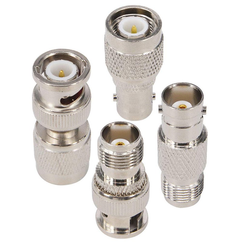 onelinkmore BNC to TNC RF Coax Connectors Kit BNC to TNC 4 Type Set BNC Male Female to TNC Jack Plug Test Converter for Antennas Connector Kit Broadcast Radios WiFi Telecom Coaxial Cable LMR Wireless LAN Devices - Image 1