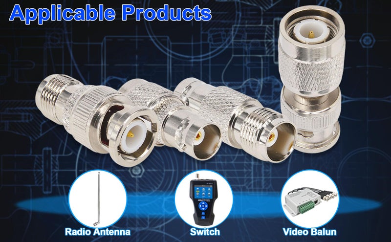 onelinkmore BNC to TNC RF Coax Connectors Kit BNC to TNC 4 Type Set BNC Male Female to TNC Jack Plug Test Converter for Antennas Connector Kit Broadcast Radios WiFi Telecom Coaxial Cable LMR Wireless LAN Devices - Image 4