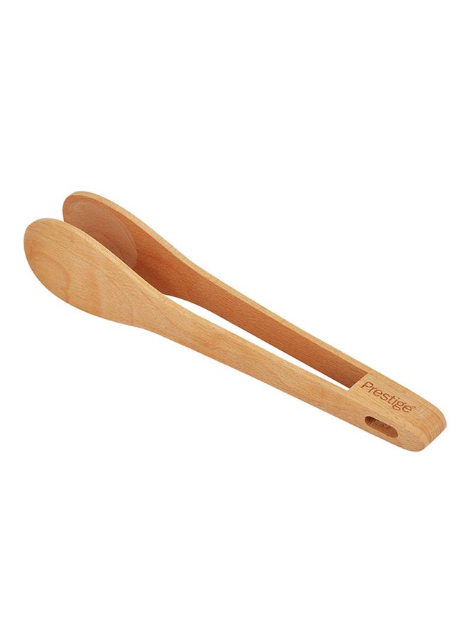 Prestige Wooden Tongs Beige 13.4x2.7x1.7cm - Image 1