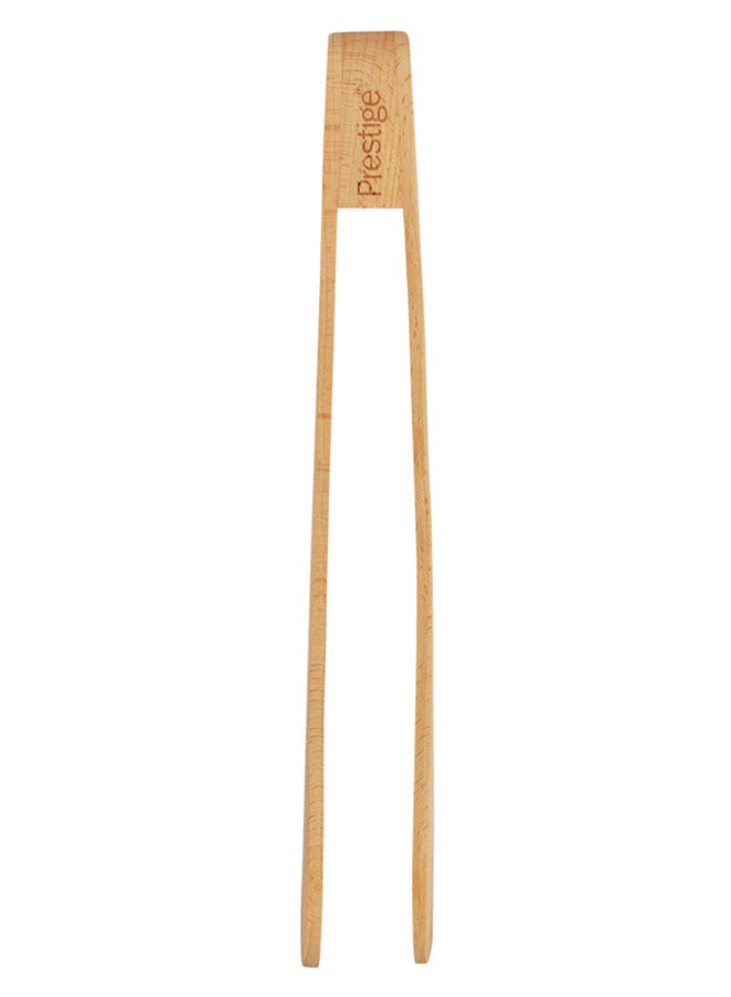 Prestige Wooden Tongs Beige 13.4x2.7x1.7cm - Image 2