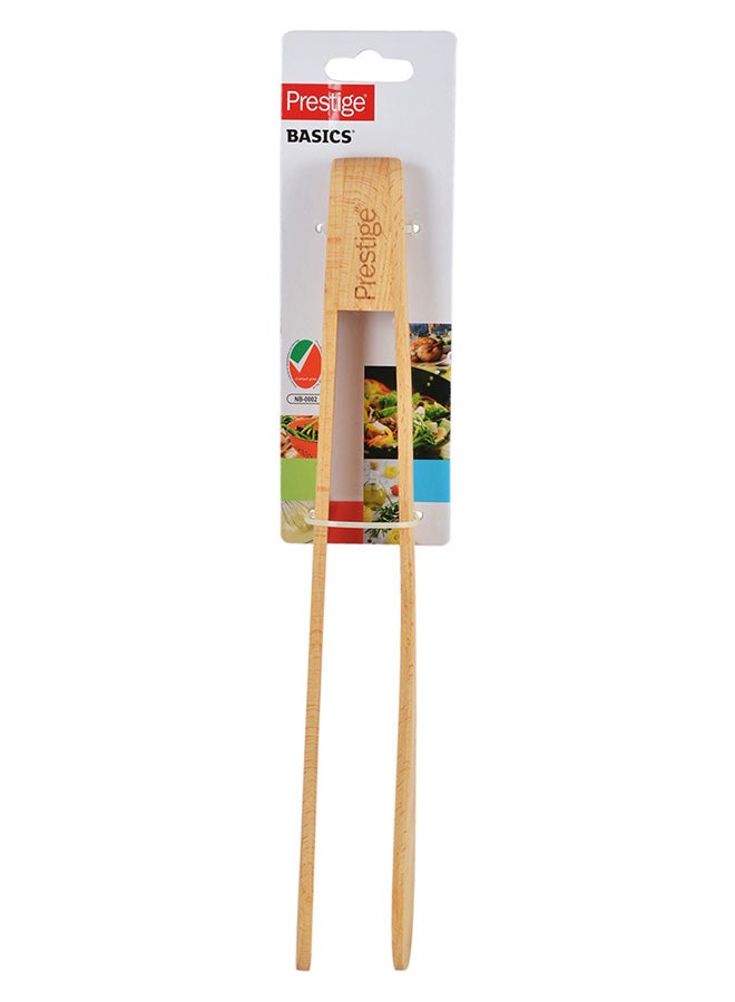 Prestige Wooden Tongs Beige 13.4x2.7x1.7cm - Image 4
