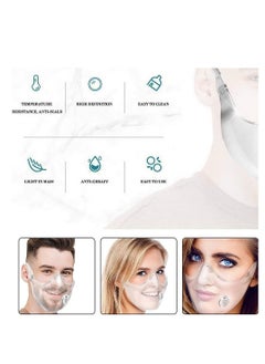 Y&D قناع وجه شفاف ثلاثي الأبعاد، درع قابل لإعادة الاستخدام مع صمام تنفس، يحمي شفاه أحمر الشفاه، قناع كامل شفاف رياضي مناسب تمامًا للغسل (قطعتان)  - Image 4