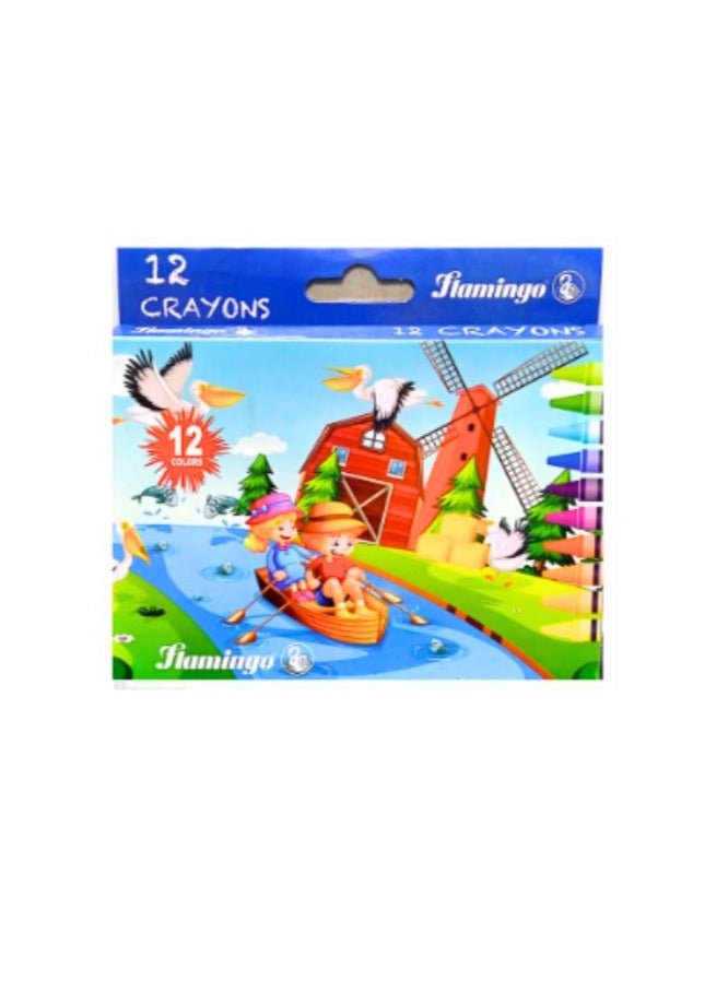 Flamingo 12-Pieces Wax Crayons Multicolor - Image 2