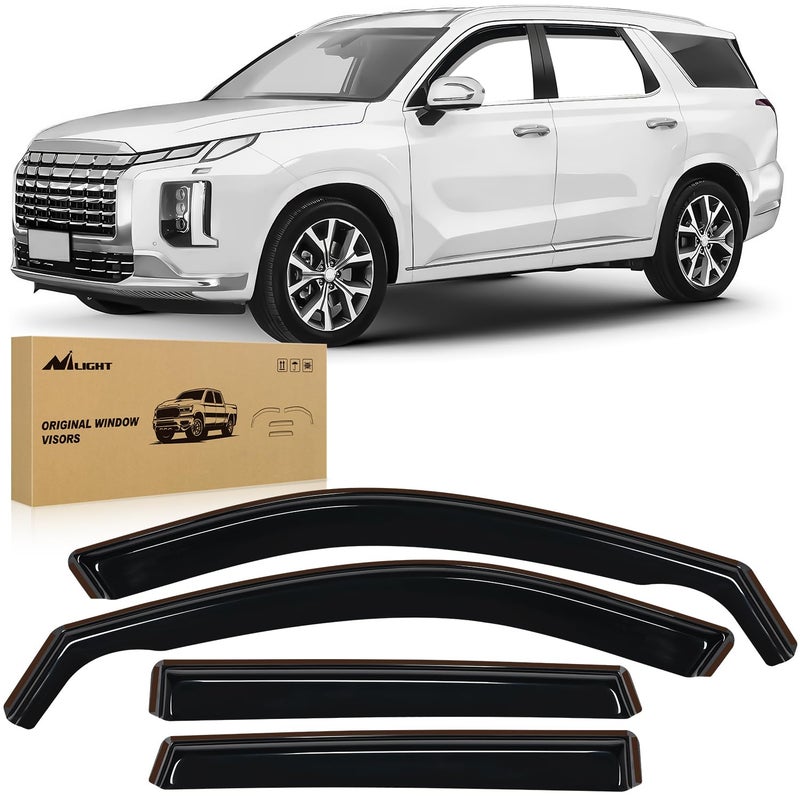 Nilight Vent Window Visors for Hyundai Palisade 2021 2022 2023 2024 inChannel Rain Guards Original Window Deflectors4PCS