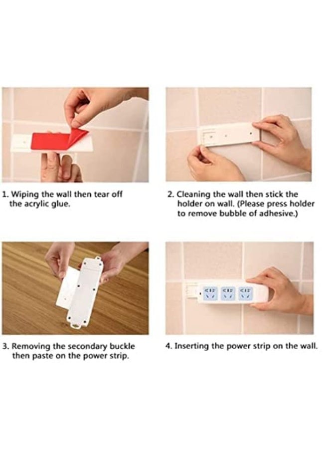 geruilin 10 Packs Self Adhesive Power Strip Fixator Wall Mount No Damage Wall-Mounted Fixator Holders Mount Reusable Punch Free Socket Cable Fixer Rack Simplest Holder â€¦ - Image 3