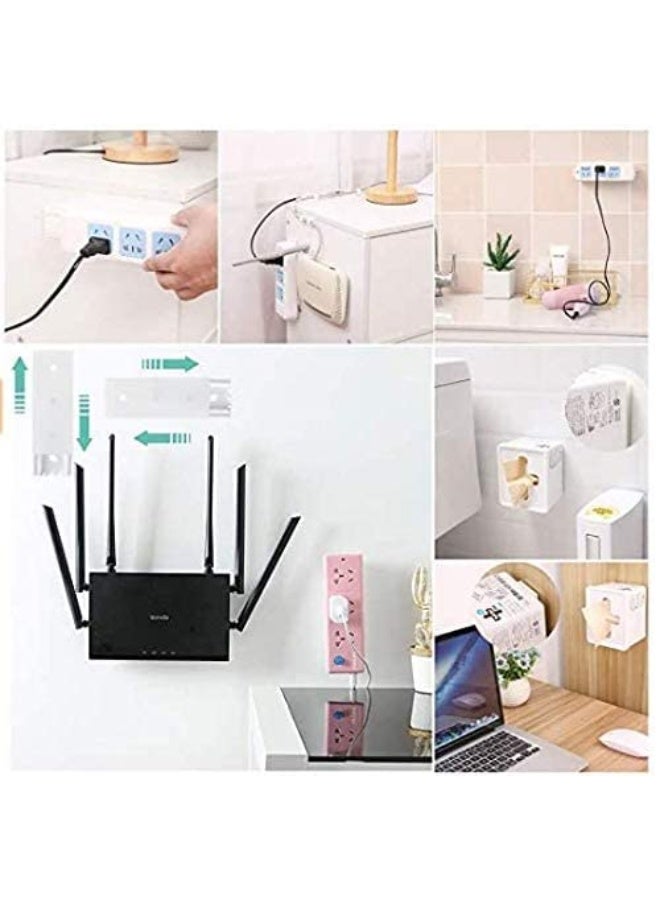 geruilin 10 Packs Self Adhesive Power Strip Fixator Wall Mount No Damage Wall-Mounted Fixator Holders Mount Reusable Punch Free Socket Cable Fixer Rack Simplest Holder â€¦ - Image 4