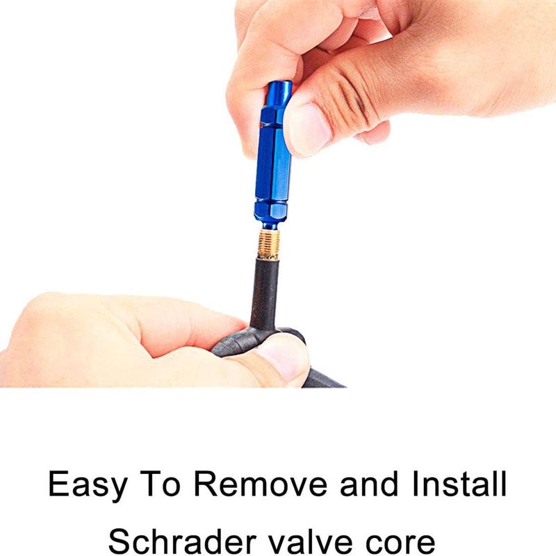 TuoTu Valve Core Remover Tool Kit Bike and Car Repair Kit With Brass Replacement Presta Schrader Valve Core - Image 4