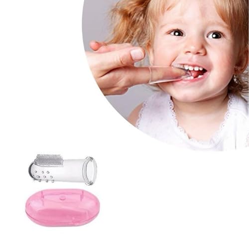 Safe-O-Kid Baby Finger Toothbrush – 100% Pure Silicone, BPA-Free, Odor-Free, Safe Gentle Gum Massager & Teeth Cleaner – Durable, Pediatrician-Recommended Brush for Newborns & Toddlers Pink - (Pack of 1) - Image 5