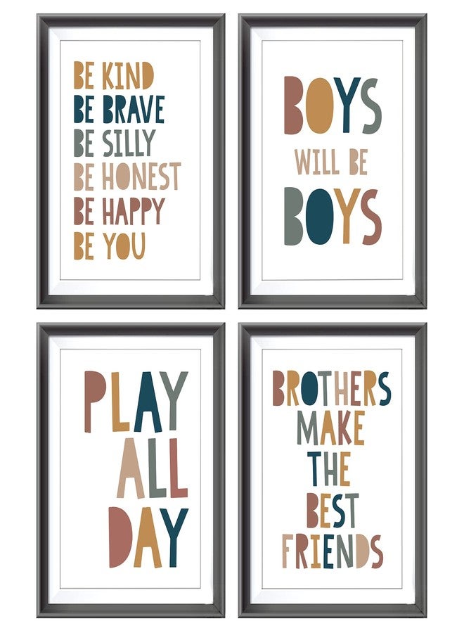 AEHIE Boys Quotes Positive Affirmations Poster Prints for Home Boys Room Playroom Nursery Classroom Decor,Boho Earthy Colors Decorations Prints Wall Art Unframed 4pcs 8x10 Inches - Image 1