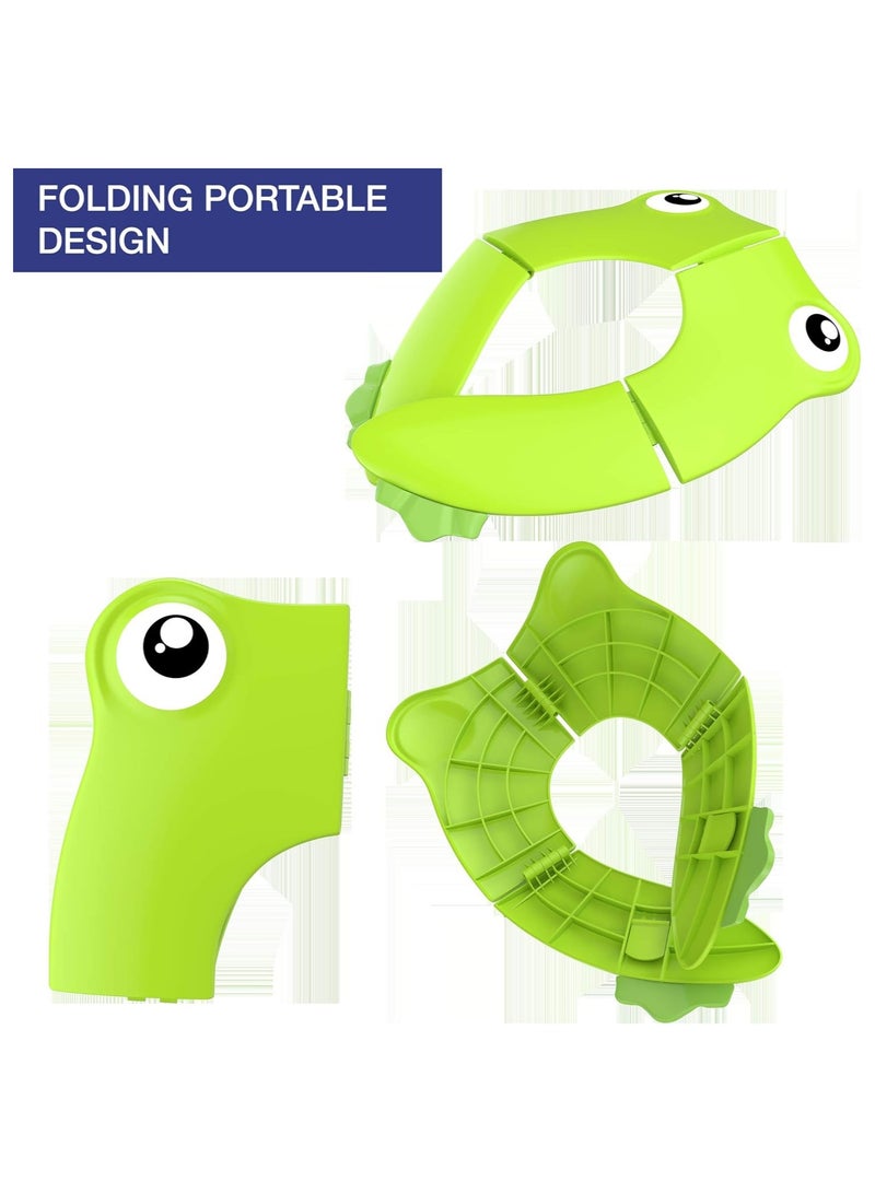 فولانري غطاء مقعد المرحاض للأطفال، مقعد مرحاض محمول للسفر للأولاد والبنات، وسادات سيليكون غير قابلة للانزلاق، مقعد مرحاض قابل للإزالة بسهولة للأطفال الصغار، قابل لإعادة الاستخدام، يناسب المراحيض البيضاوية المستديرة - Image 5