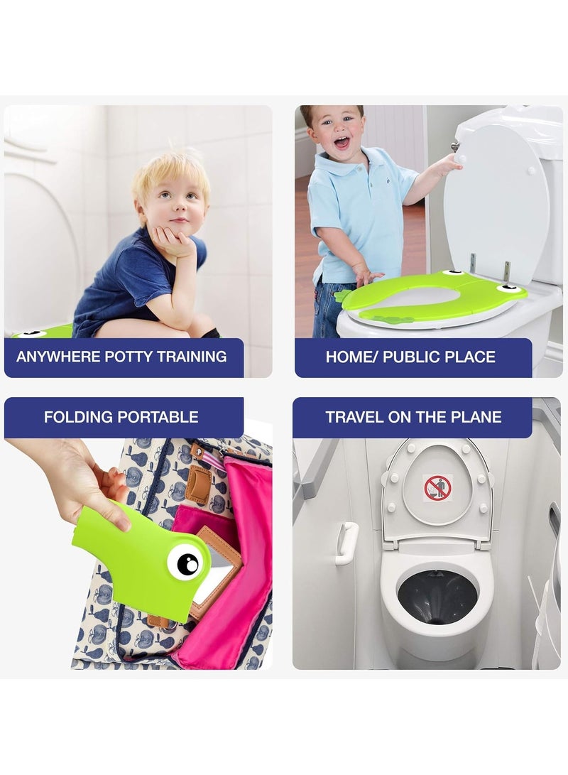 فولانري غطاء مقعد المرحاض للأطفال، مقعد مرحاض محمول للسفر للأولاد والبنات، وسادات سيليكون غير قابلة للانزلاق، مقعد مرحاض قابل للإزالة بسهولة للأطفال الصغار، قابل لإعادة الاستخدام، يناسب المراحيض البيضاوية المستديرة - Image 3