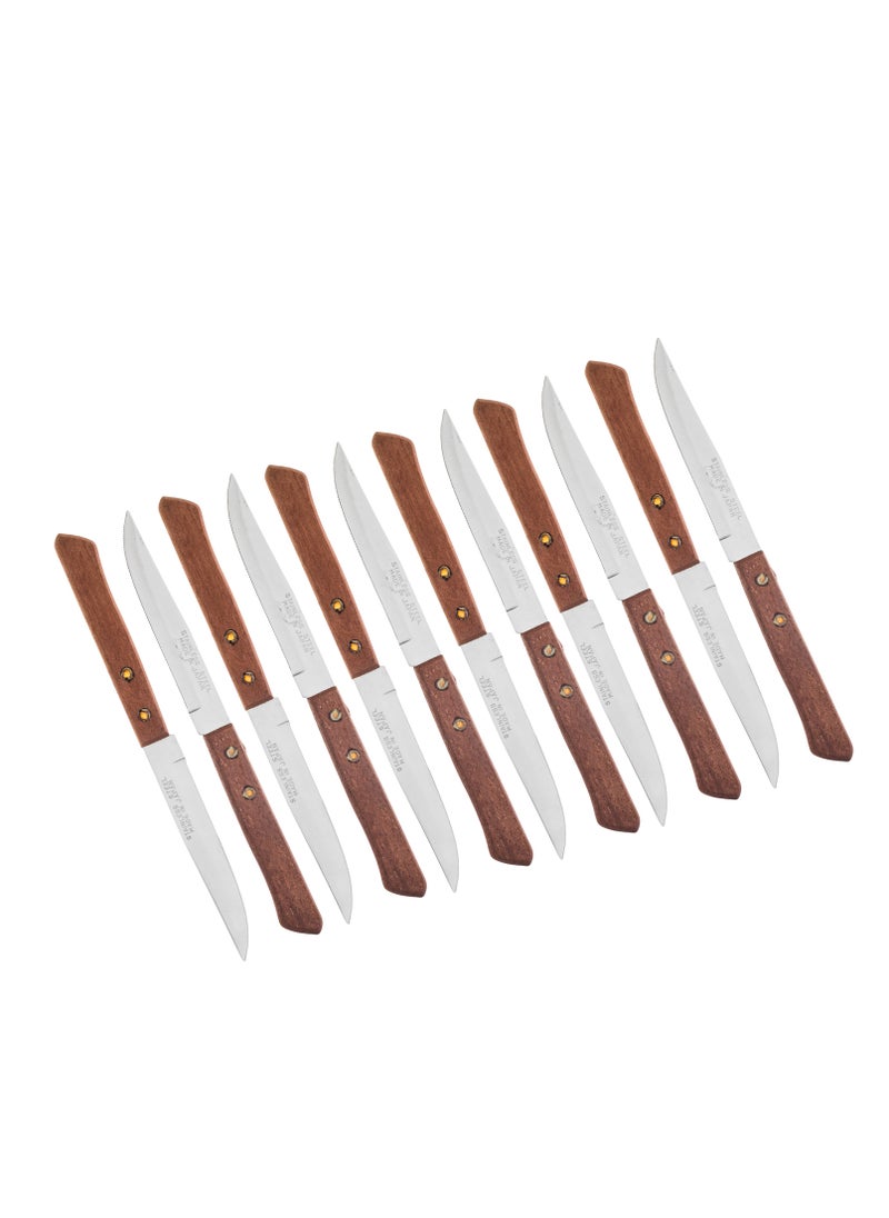 PROFESSIONAL - Stainless Steel Slicing Knife Set 12 Piece With Wood Hande - Image 1