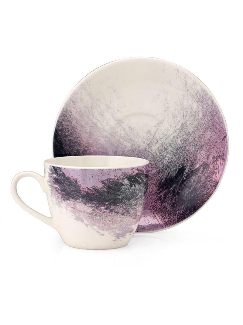 JCPL Fine Ceramic Printed Cup Saucer Set of 12 6 Cups 6 Saucers 180 ml Each Lava L9 - Image 4