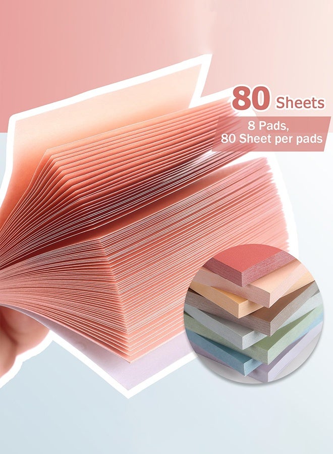 Sweet Life Sticky Notes 8 Vintage Colors 3x3in, Self-Stick Notes Pads with Easy to Post for School, Home, Office, 8 Pads/Pack, 80 Sheets/Pad - Image 4