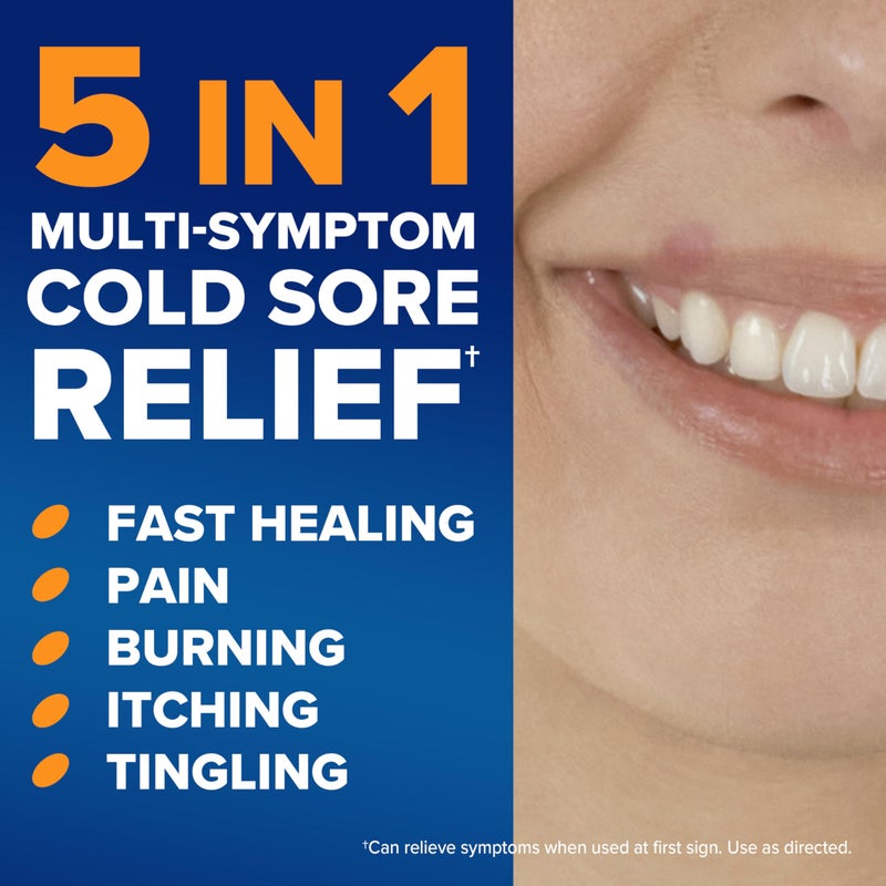 abreva Abreva Docosanol 10% Cream Tube, FDA Approved Treatment for Cold Sore/Fever Blister, 2 grams - Image 2