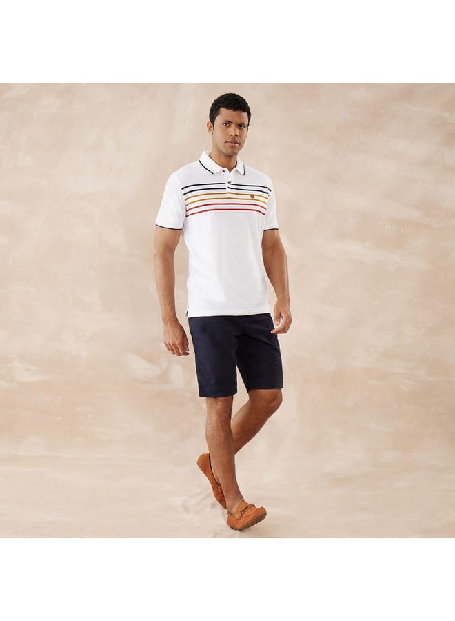 fahrenheit Fahrenheit Striped Polo T-shirt with Short Sleeves  - Image 2