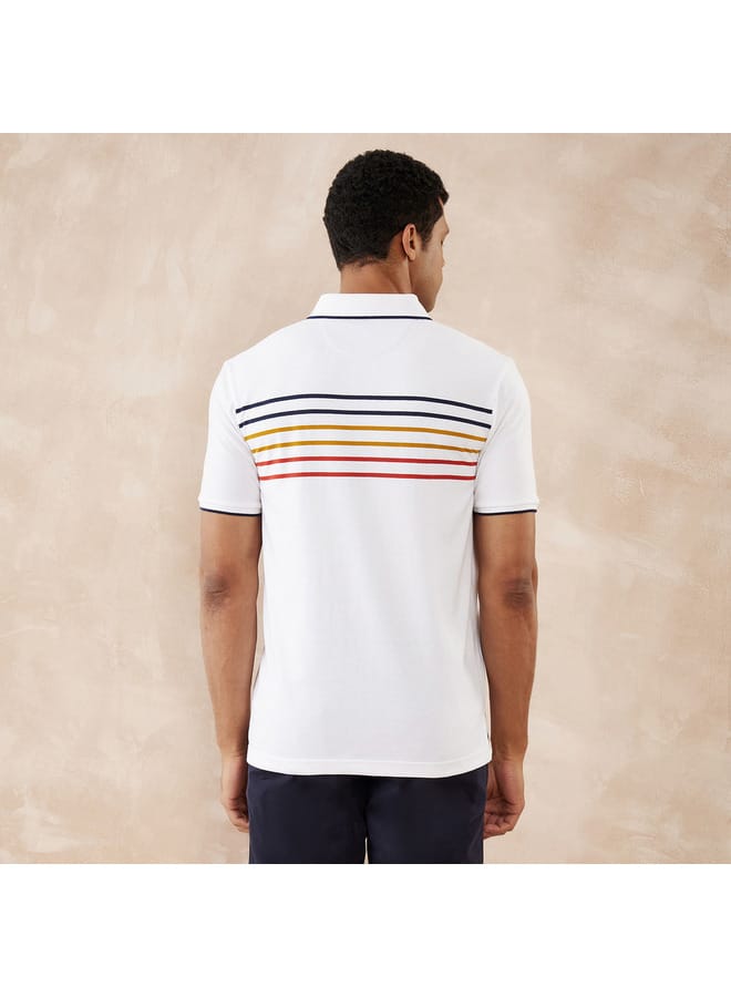 fahrenheit Fahrenheit Striped Polo T-shirt with Short Sleeves  - Image 4
