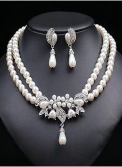 General Imitation Pearl Necklace/Earrings Jewelry Set  - Image 1