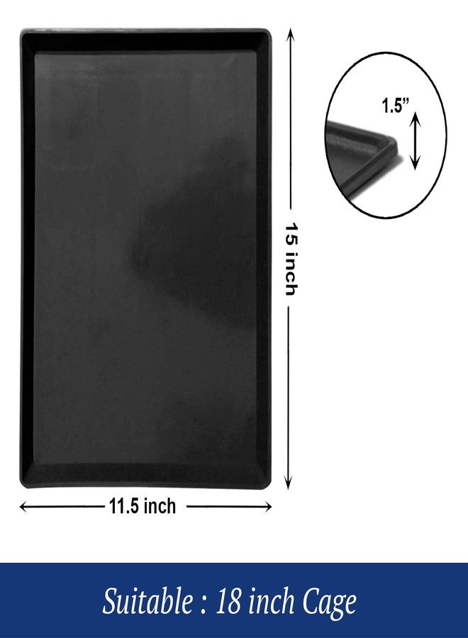 Pet Clean Rabbit Cage Replacement Tray 18 inch for Pet cage, Dog Crate, Plastic Bottom Pan Floor Liners for Crates Kennel for Dogs and Cat, 18 inch, Black - Image 2