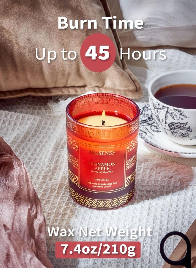 M&SENSE Cinnamon Apple Christmas Soy Candle, Natural Non Toxic 7.4oz 45 Hour Long Burning, Winter Luxury Holiday Candle for Home Scented, New Year Gifts for Men & Women - Image 5