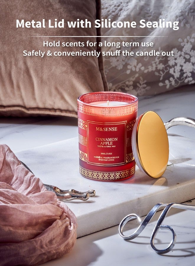 M&SENSE Cinnamon Apple Christmas Soy Candle, Natural Non Toxic 7.4oz 45 Hour Long Burning, Winter Luxury Holiday Candle for Home Scented, New Year Gifts for Men & Women - Image 4