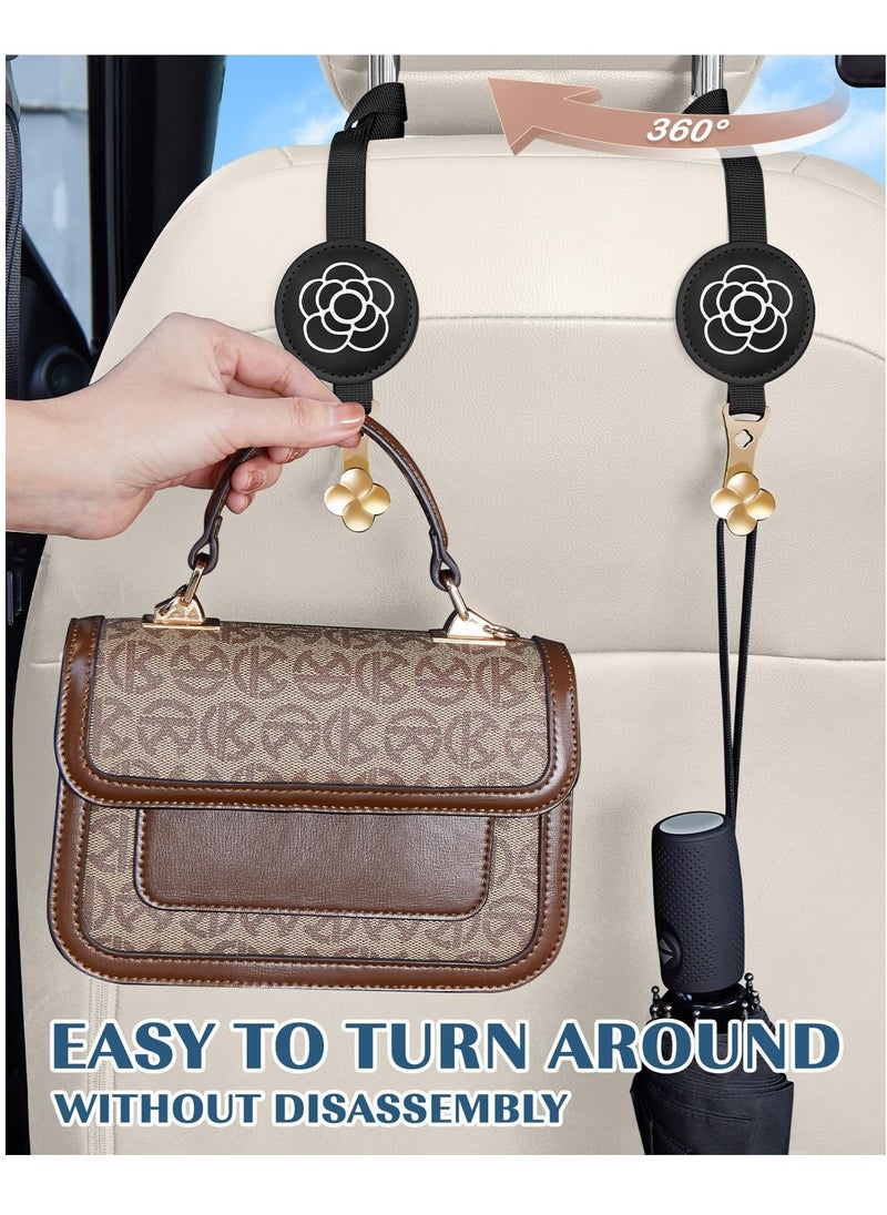 Excefore Car Headrest Hooks Holder Hanger, 2 Pcs Car Seat Headrest Hooks, Seat Hooks for Purses and Bags, Heavy Duty Purse Holder Bag Holder for Car, Space Saving Seat Hooks Purse Hanger for Vehicle  - Image 3