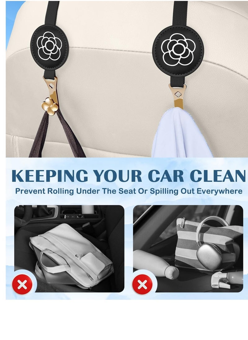 Excefore Car Headrest Hooks Holder Hanger, 2 Pcs Car Seat Headrest Hooks, Seat Hooks for Purses and Bags, Heavy Duty Purse Holder Bag Holder for Car, Space Saving Seat Hooks Purse Hanger for Vehicle  - Image 4