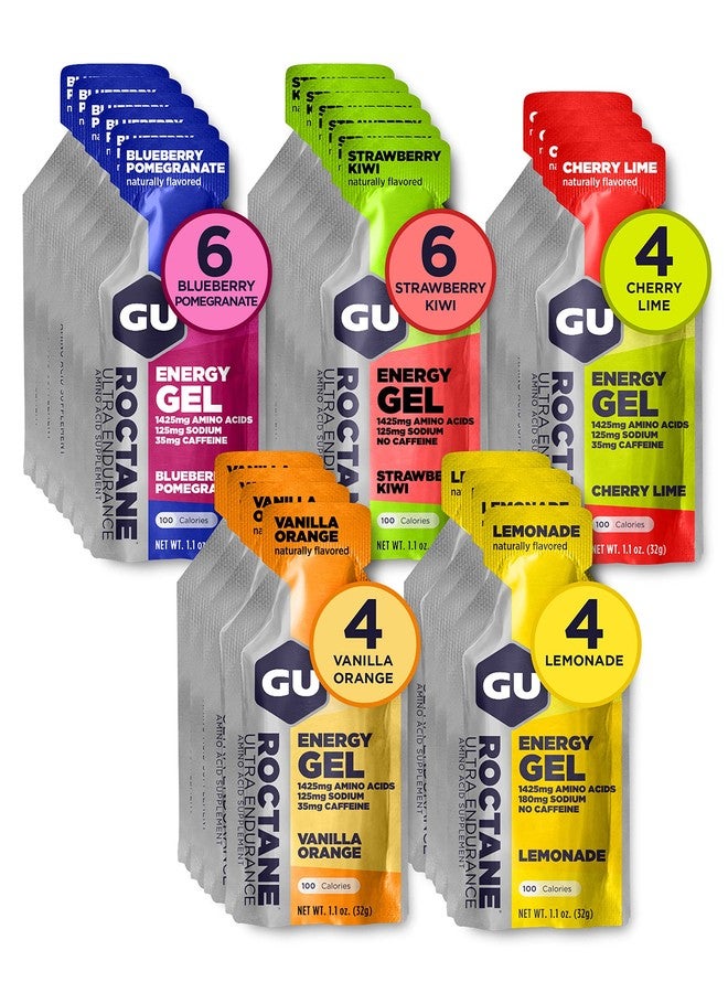 Gu Energy جل الطاقة GU Energy Roctane Ultra Endurance، نباتي، خالٍ من الغلوتين، كوشير، وخالٍ من منتجات الألبان، تغذية رياضية مثالية للجري، ركوب الدراجات، المشي لمسافات طويلة، أو التزلج، نكهات متنوعة، عبوة من 24 كيسًا - Image 1